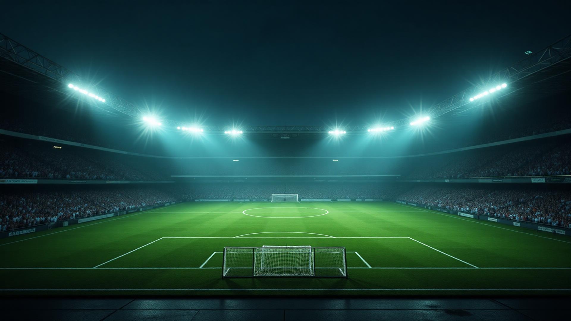 Football stadium atmosphere at night
